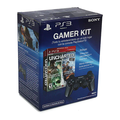 PS3 gamer kit mando + juego uncharted