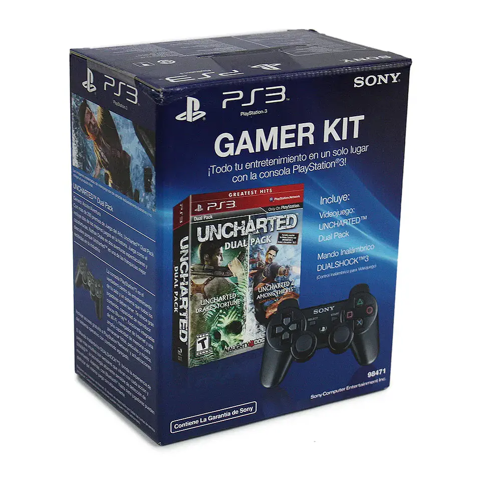 PS3 gamer kit mando + juego uncharted 1