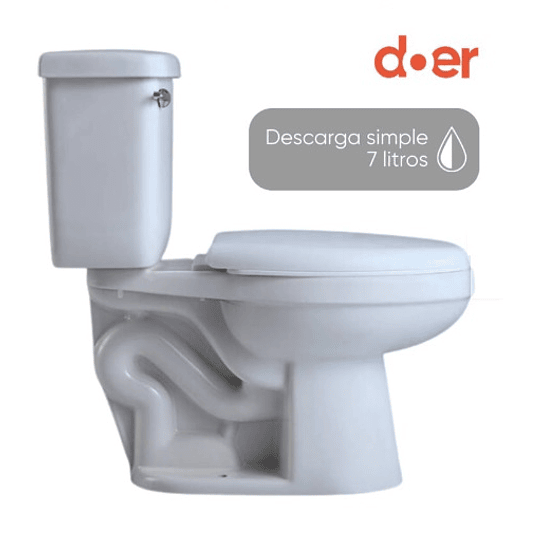 WC Toilet Calingasta dos piezas 7 litros color blanco Certificado