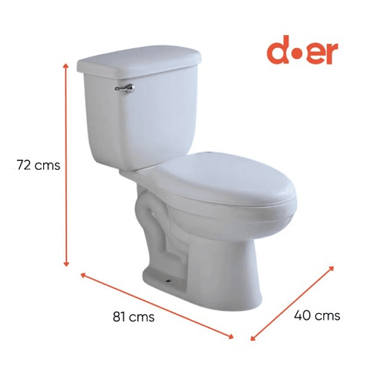 WC Toilet Calingasta dos piezas 7 litros color blanco Certificado