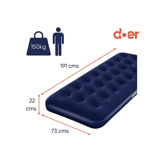 Colchón inflable AirComfort Single 191x73x22 con inflador manual
