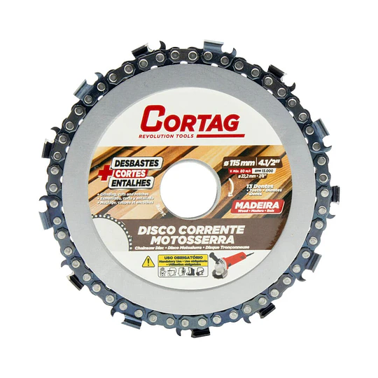 Disco de Corte para Madera Tipo Cadena 115mm  p/esmeril