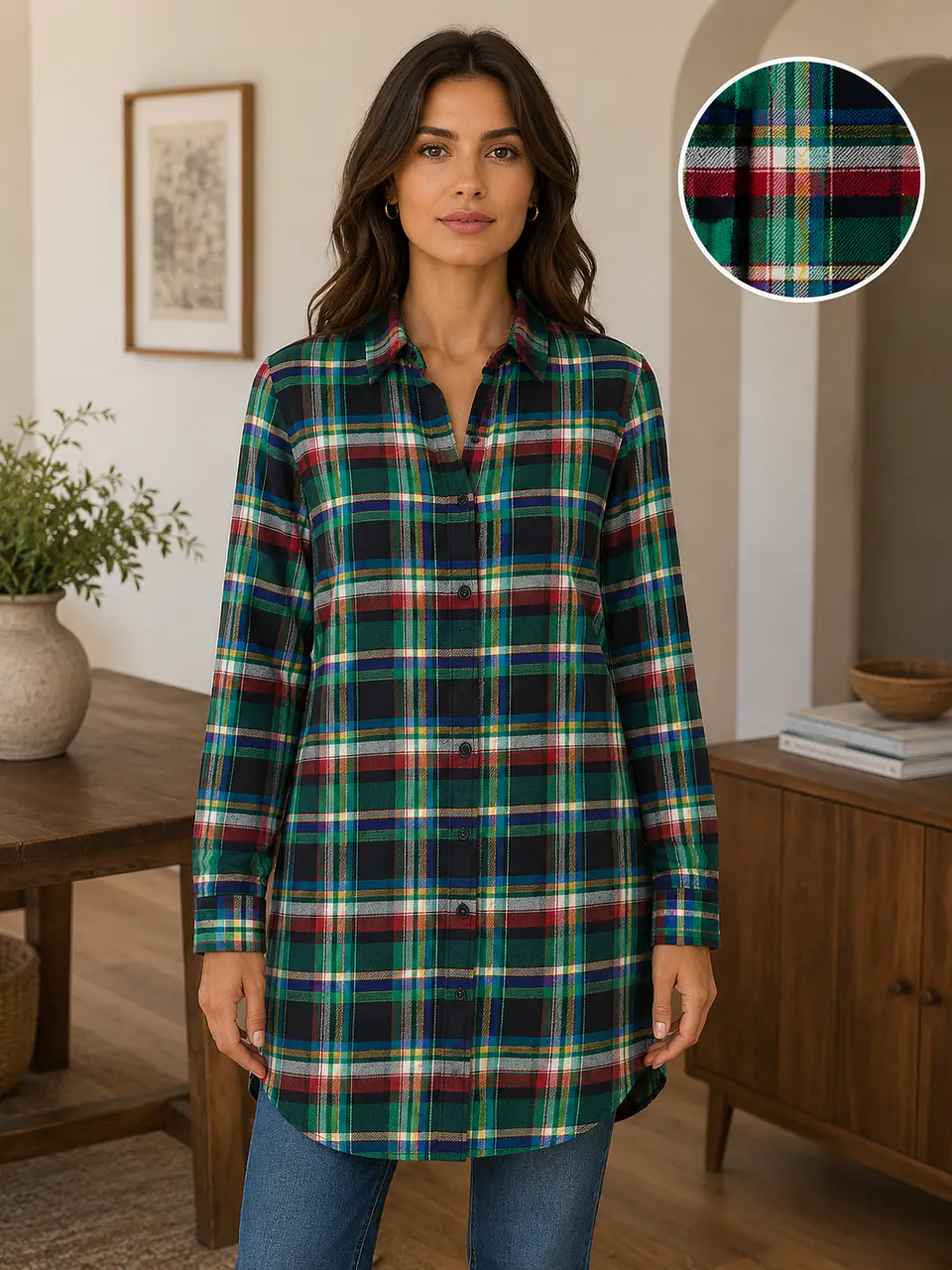 Camisa Larga Lauren RL Talla M 1