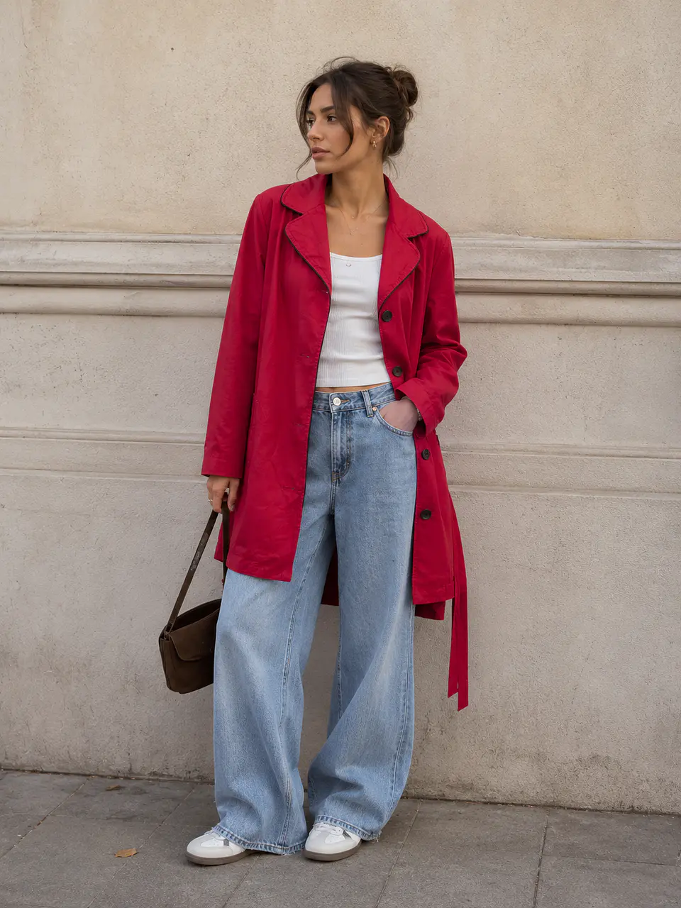 Trench Rojo Talla 16 2