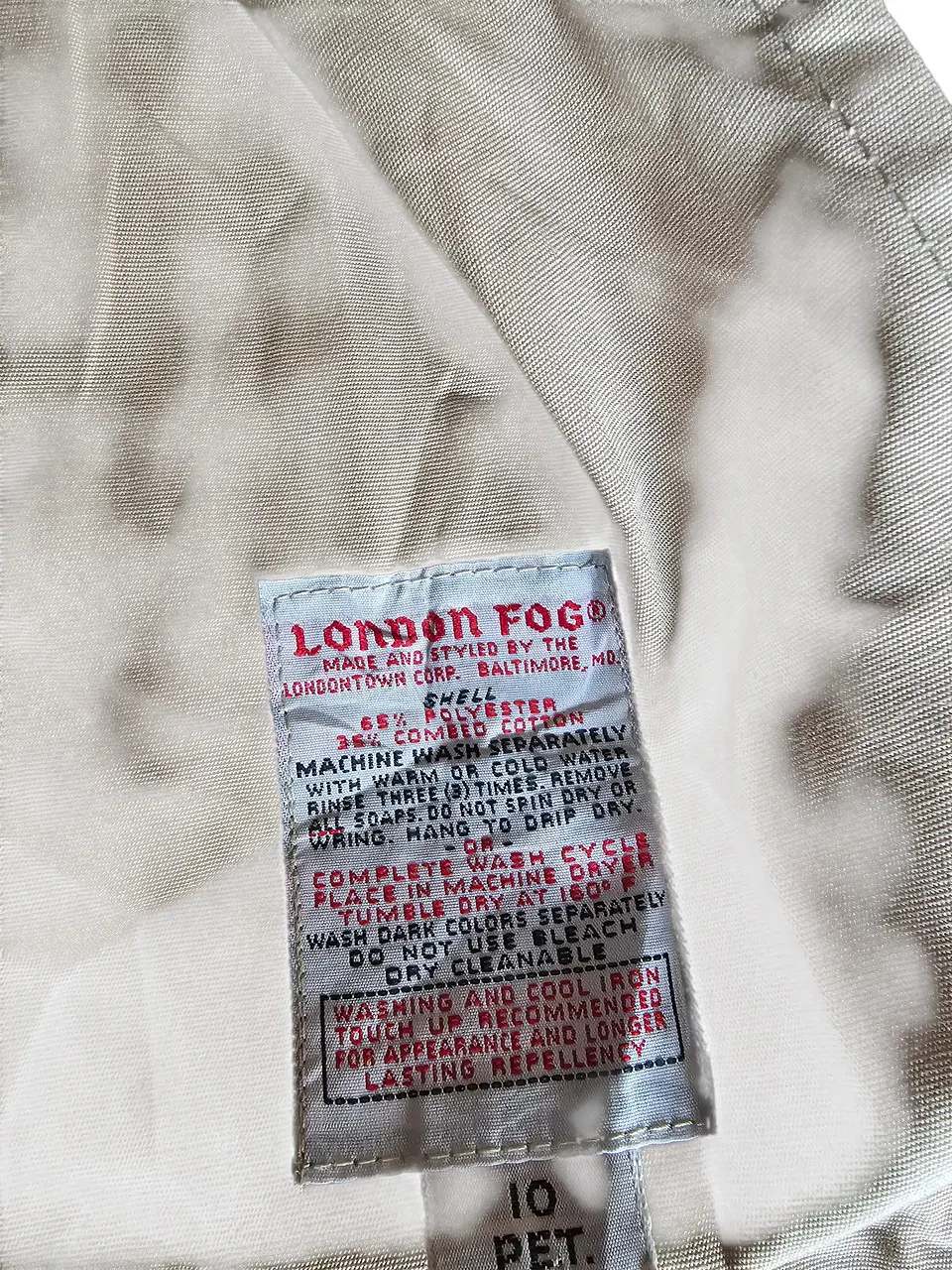Trench London Fog Talla 10 2