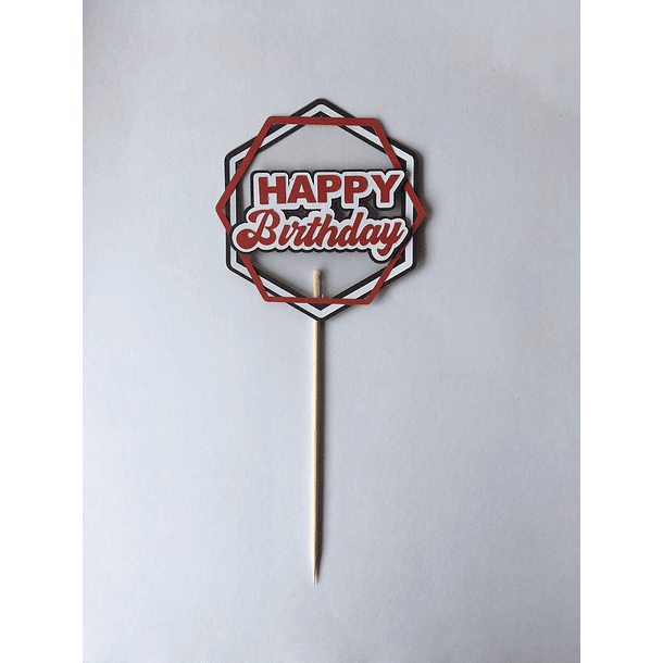 Topper Para Torta - Hexágono 