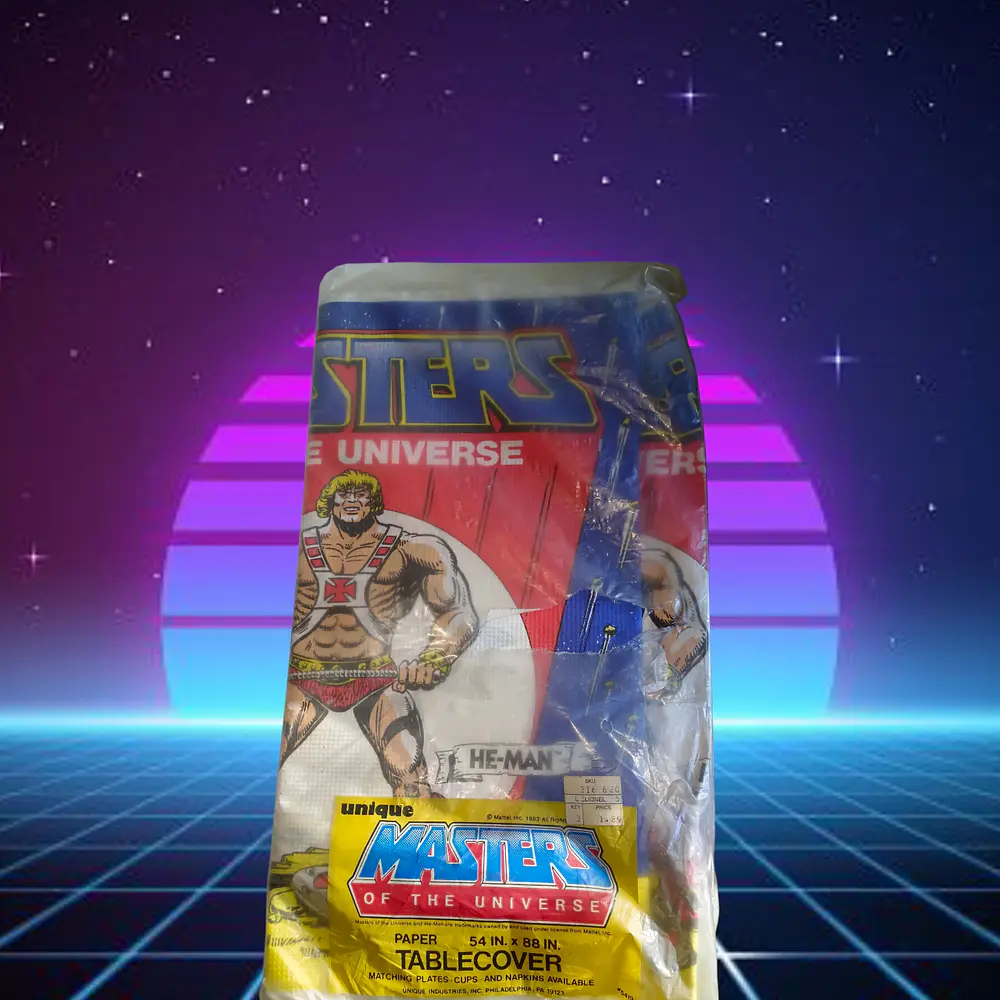 He-man Mantel de cumpleaños De papel Nuevo sin uso Mattel 1983  1