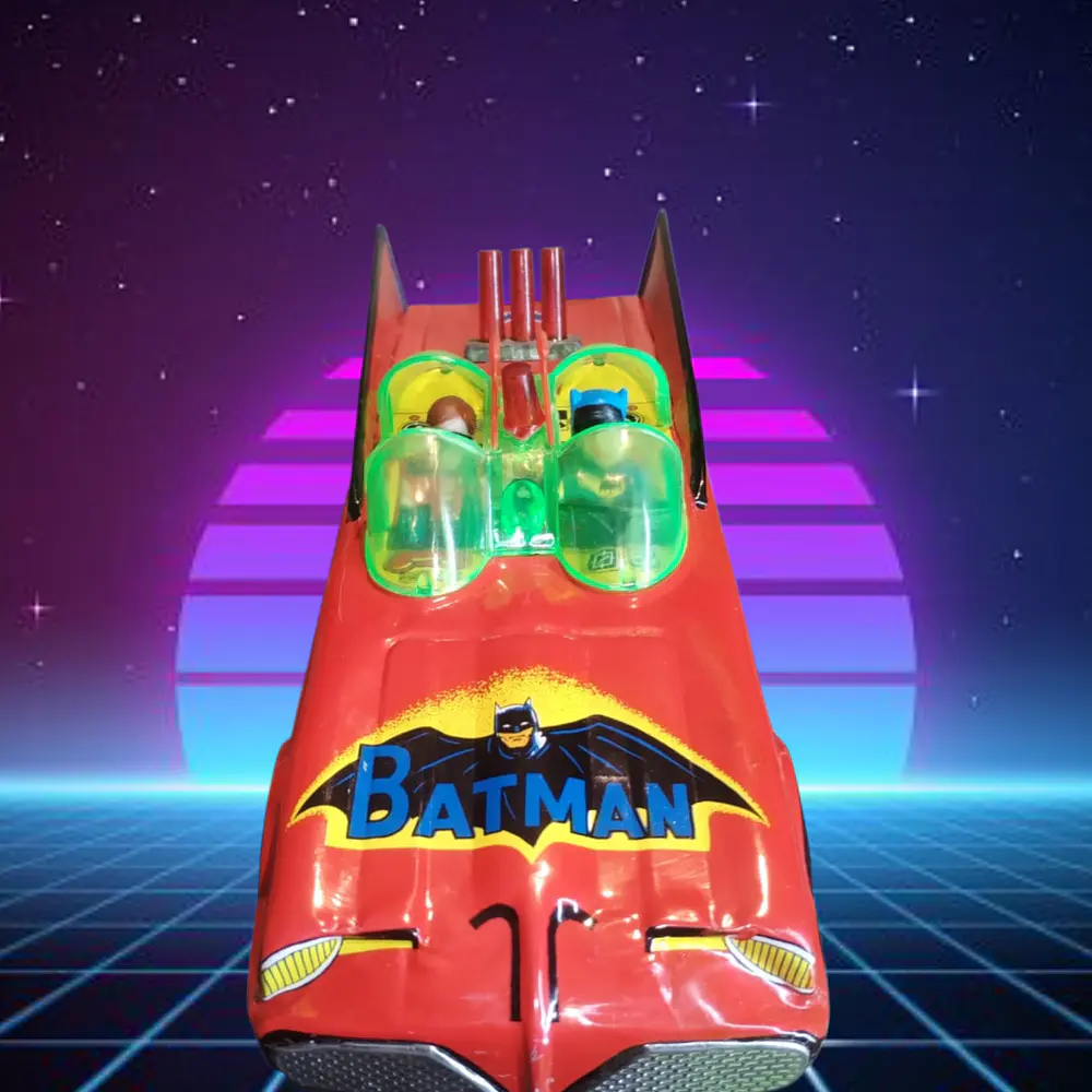 Batmobile enlatado Batman trade mark taiwan finales de los años 60 6