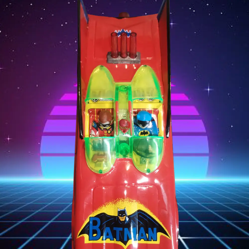 Batmobile enlatado Batman trade mark taiwan finales de los años 60 10
