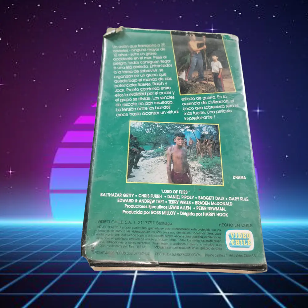 El señor de las Moscas vhs Videochile original ochentero. 3