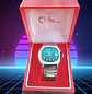 Reloj Jean Marttan acero esfera turquesa nuevo sin uso. - Miniatura 1
