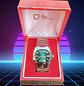 Reloj Jean Marttan acero esfera color Mostaza Nuevo sin uso ochentero con su caja original. - Miniatura 1