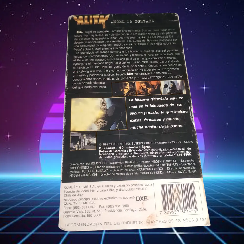 Alita Angel de Combate Vhs en su caja original  2