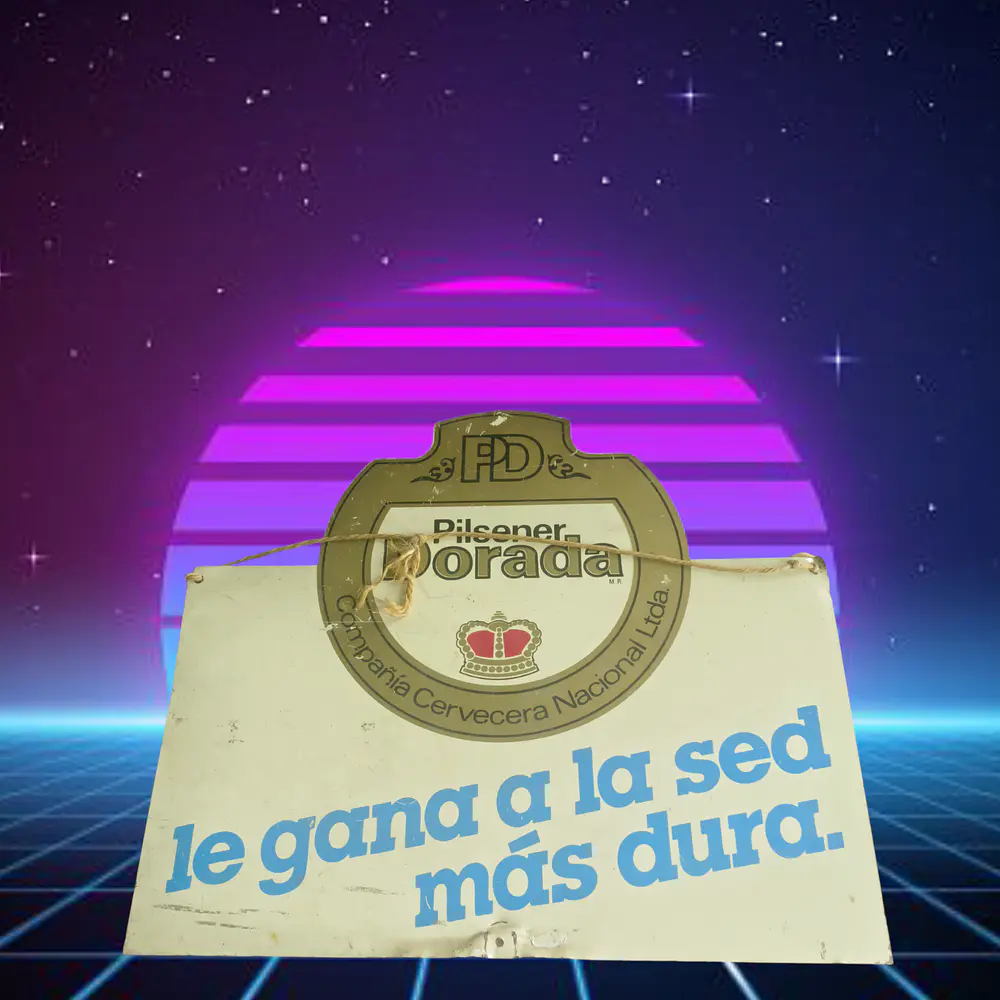 Pilsener Dorada cartel enlosado de los años 60 2