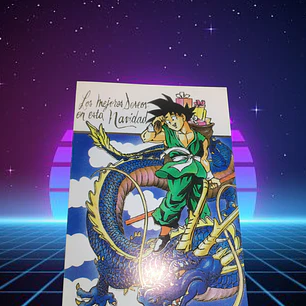 [8] Dragon Ball Z Tarjeta Navideña Original 1999 TOEI animation Hecha en chile 