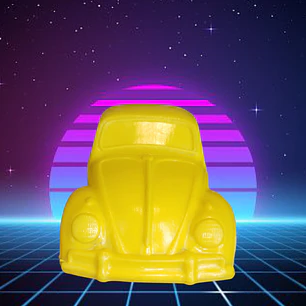 Volkswagen Beetle (escarabajo) plástico inflado brasileño amarillo 