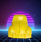 Volkswagen Beetle (escarabajo) plástico inflado brasileño amarillo  - Miniatura 1