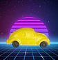 Volkswagen Beetle (escarabajo) plástico inflado brasileño amarillo  - Miniatura 5