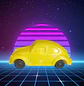 Volkswagen Beetle (escarabajo) plástico inflado brasileño amarillo  - Miniatura 6