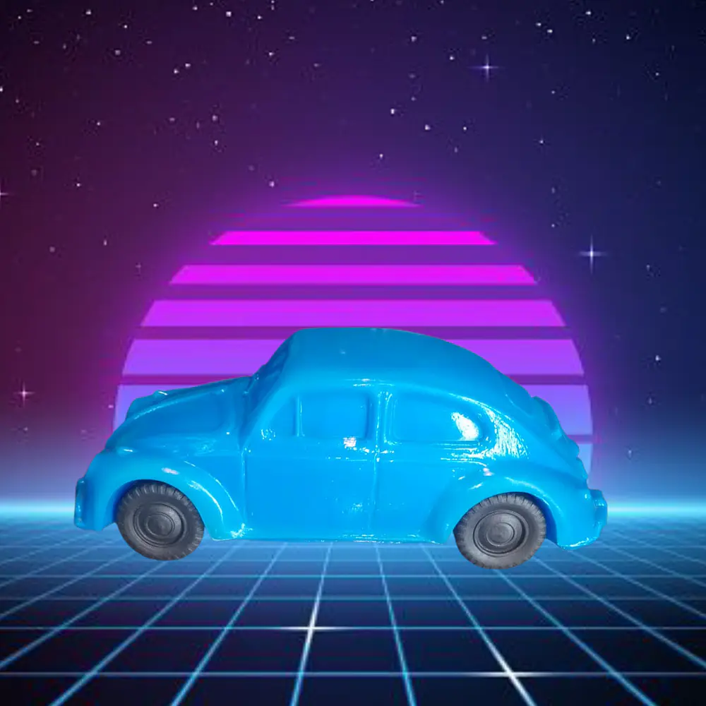 Volkswagen Beetle (escarabajo) Color azul plástico inflado brasileño Ochentero Azul 2