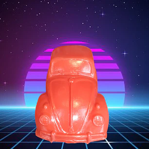 Volkswagen Beetle (escarabajo) Color rojo plástico inflado brasileño Ochentero
