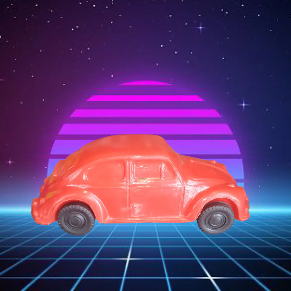 Volkswagen Beetle (escarabajo) Color rojo plástico inflado brasileño Ochentero 3