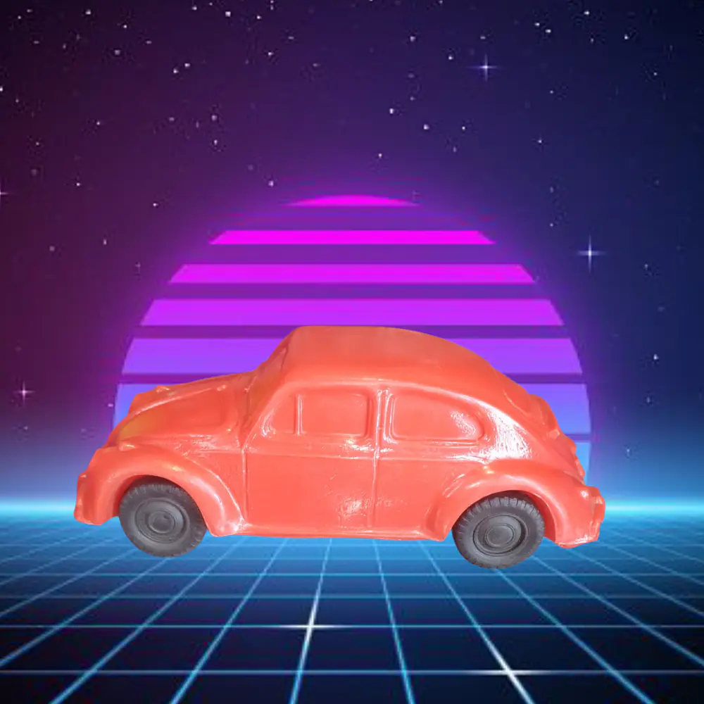 Volkswagen Beetle (escarabajo) Color rojo plástico inflado brasileño Ochentero 4