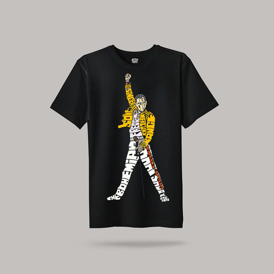 Polera Freddy Mercury Caligrama  1
