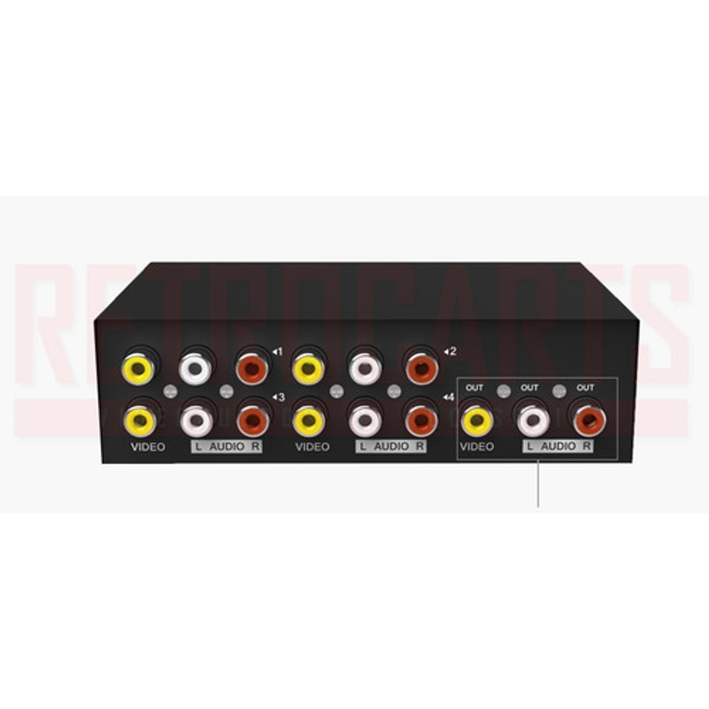 Switch Splitter Rca 4 Entradas 1 Salida  2