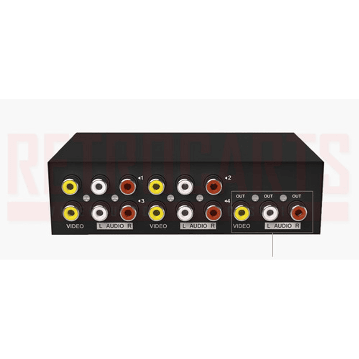 Switch Splitter Rca 4 Entradas 1 Salida  2