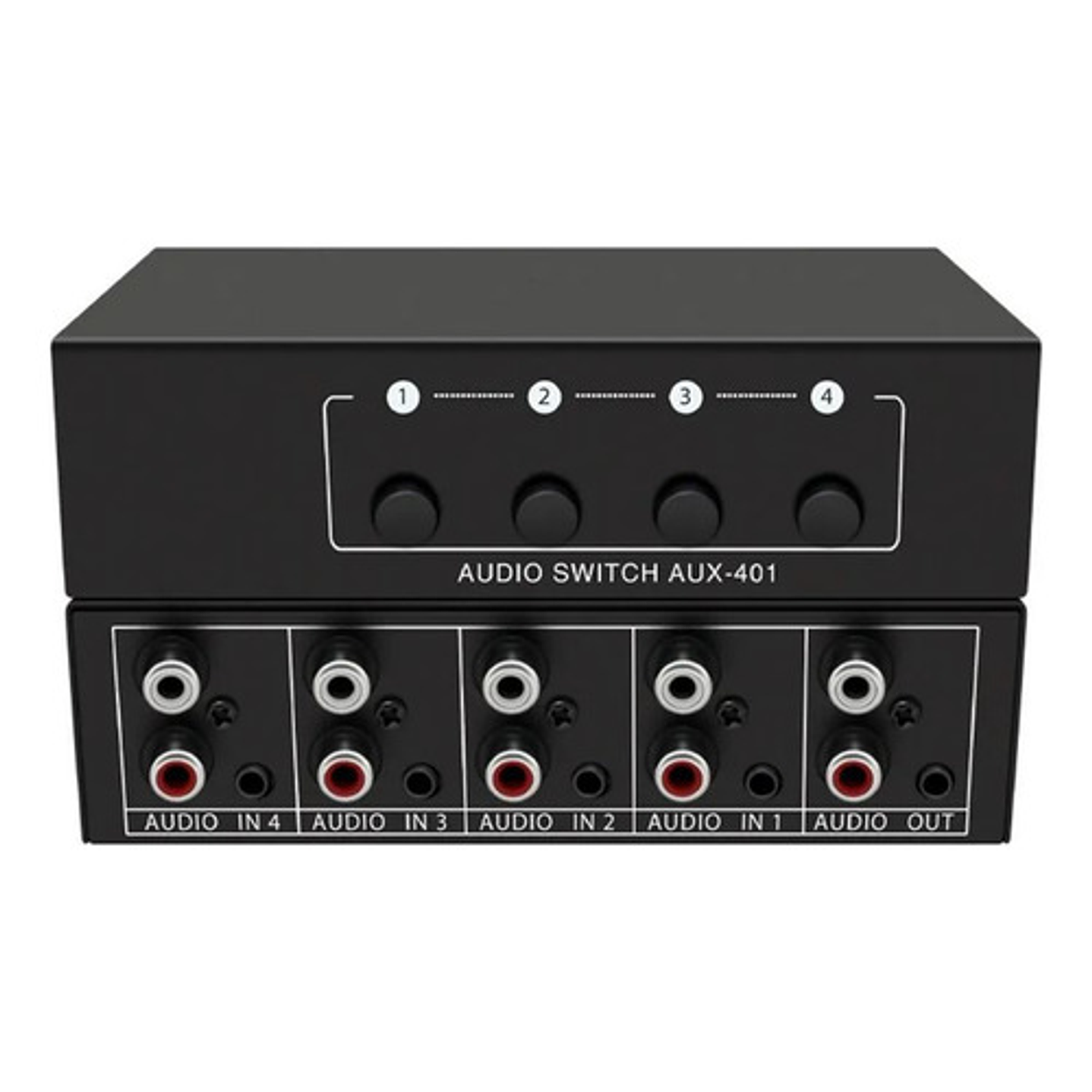 Switch Splitter Audio 4 Entradas 1 Salida Rca + 3.5mm 1