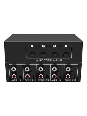 Switch Splitter Audio 4 Entradas 1 Salida Rca + 3.5mm