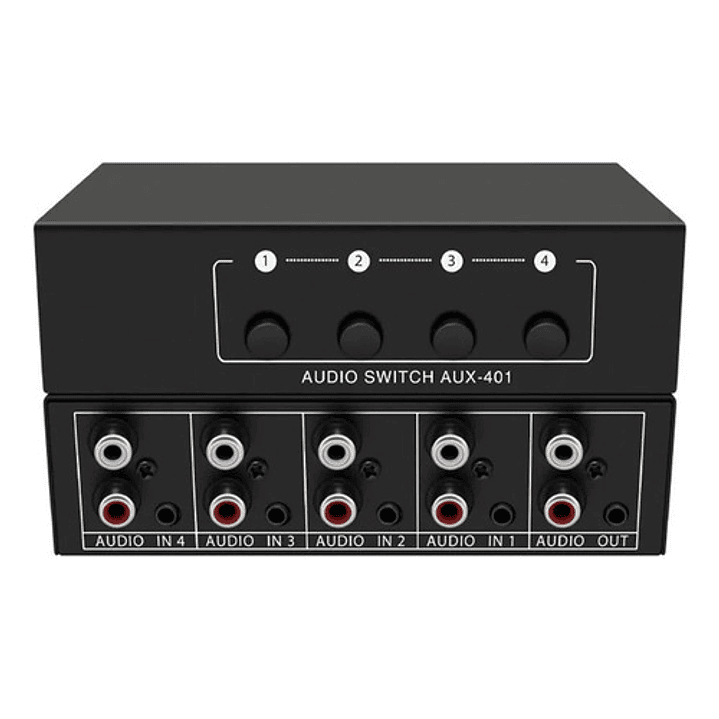 Switch Splitter Audio 4 Entradas 1 Salida Rca + 3.5mm 1