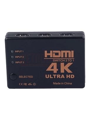 Splitter Hdmi 4k 3 Entradas A 1 Salida (sin Alimentación)