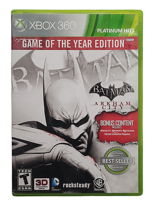 Batman Arkham City Game Year Xbox 360