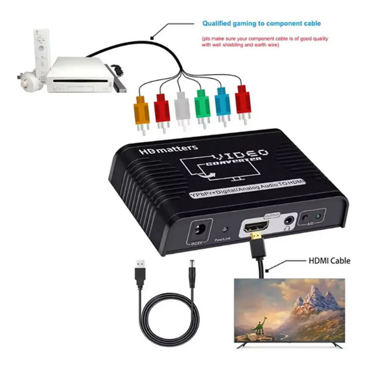 Conversor Componente Ypbpr A Hdmi 3