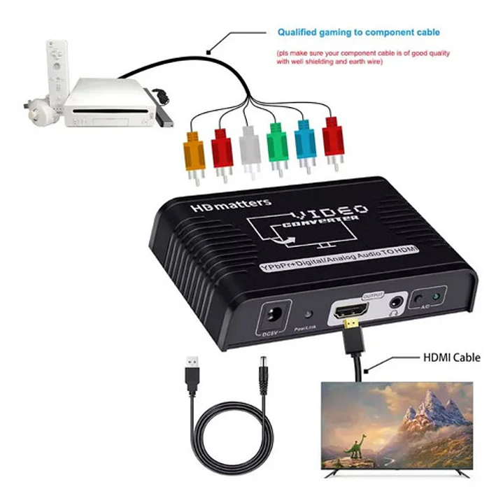 Conversor Componente Ypbpr A Hdmi 3