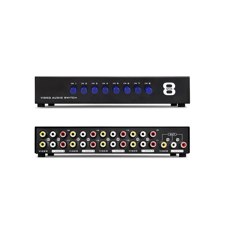 Switch Splitter Rca 8 Entradas 1 Salida 2