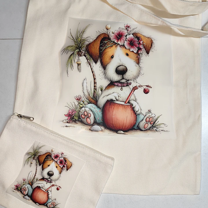 Conj Totbag e mini Necessaire Pano Cru c/DTFS 16