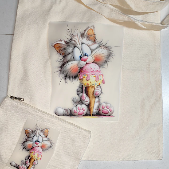 Conj Totbag e mini Necessaire Pano Cru c/DTFS 24