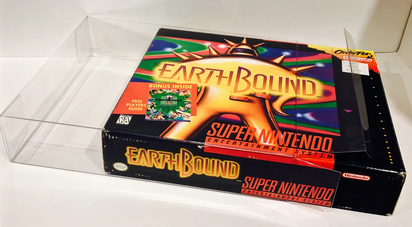 Protector PET para Caja de Juego SNES Big Box (Earthbound / Mario Paint) CIB 1