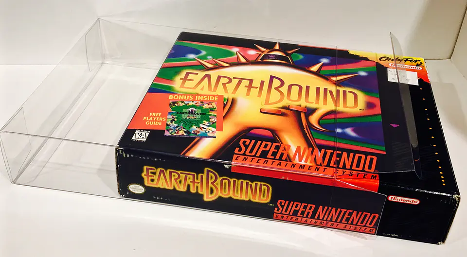Protector PET para Caja de Juego SNES Big Box (Earthbound / Mario Paint) CIB 1