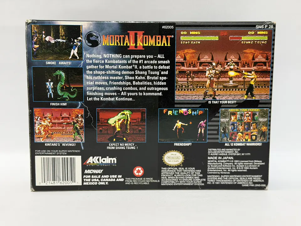 Mortal Kombat II SNES Full CIB 7