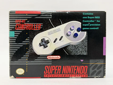 Control Super Nintendo SNES Original con Caja y Manual