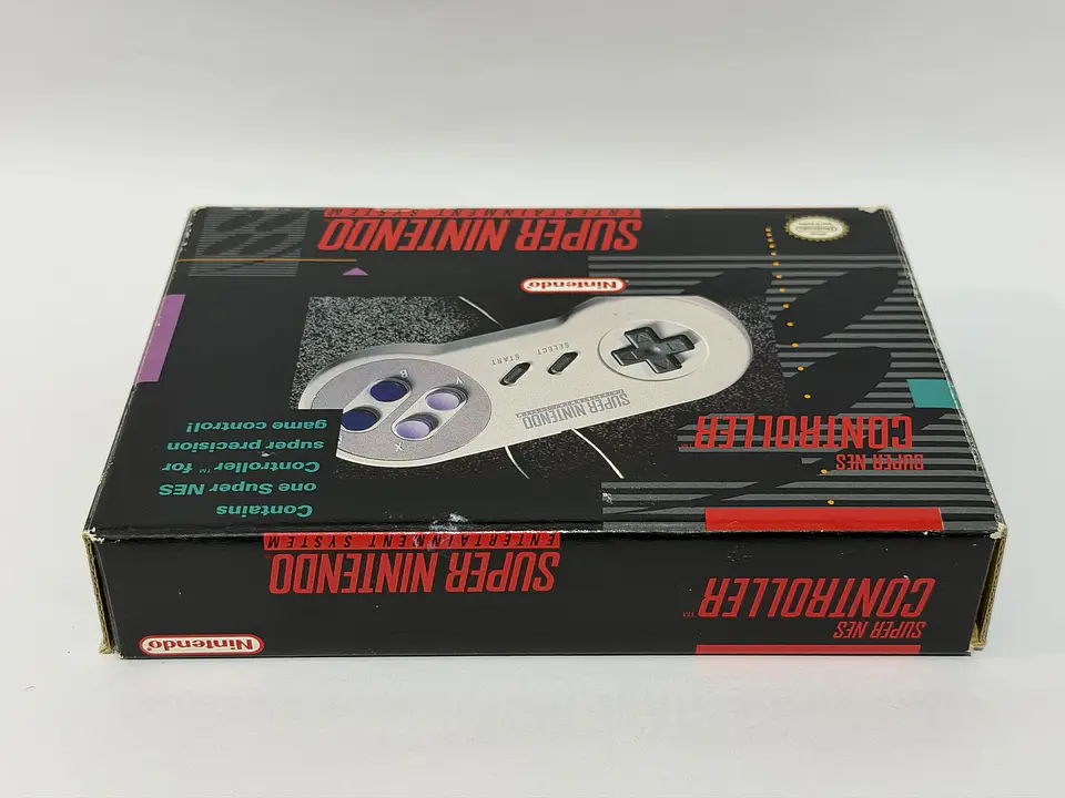 Control Super Nintendo SNES Original con Caja y Manual 5