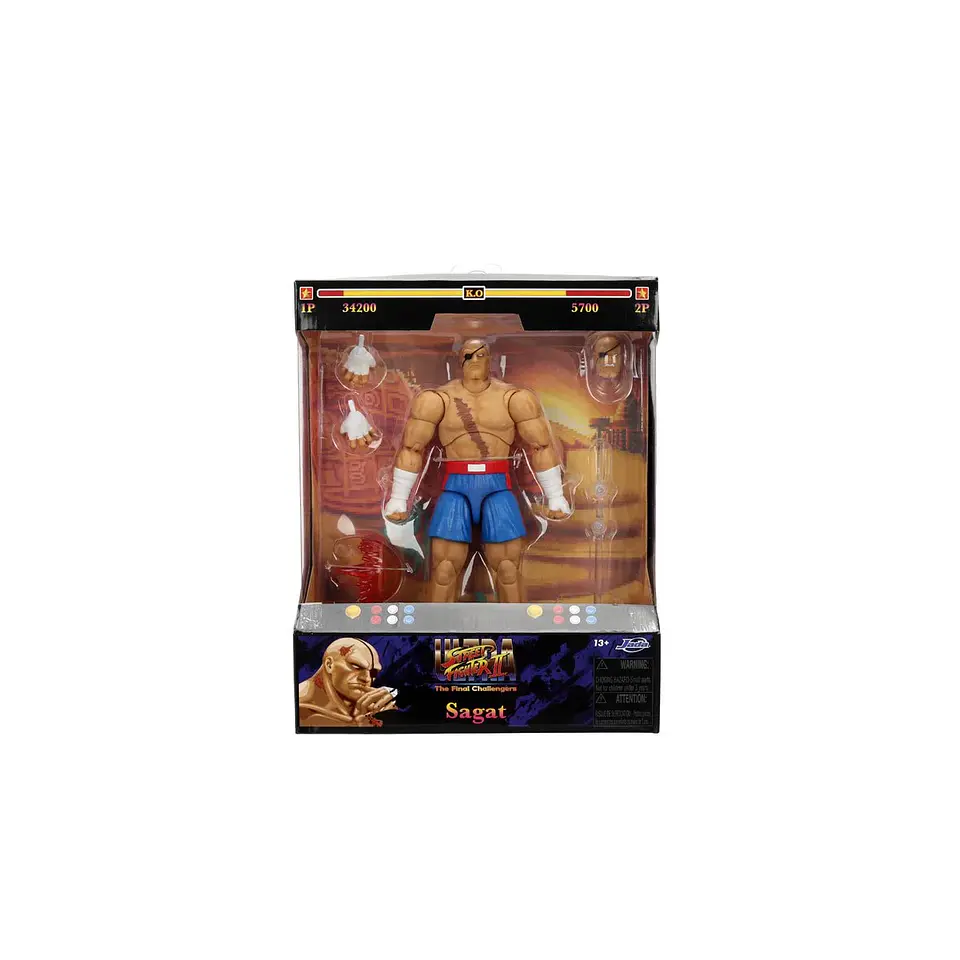 Ultra Street Fighter II Sagat Deluxe Figura de Acción 15 cm 2