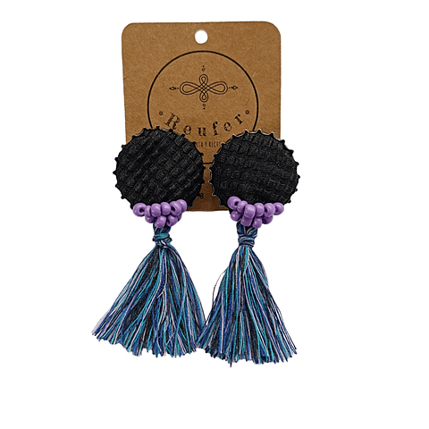 Aros con borlas - Diseño único hecho a mano