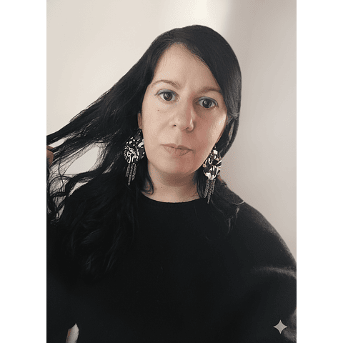 Aros tela satín y cadenitas - Diseño único hechos a mano 