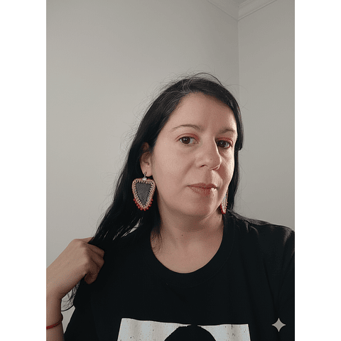 Aros Ecocuero café - Diseño único hecho a mano 