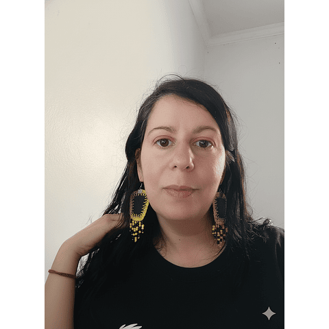 Aros Jeans engomado negro - Diseño único hecho a mano  